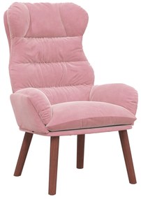 Poltrona Relaxante em Veludo Rosa