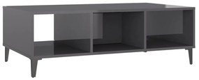 Mesa de centro derivados de madeira cinza brilhante