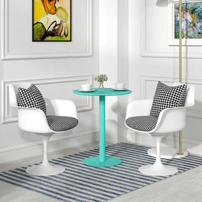 Mesa de bar redonda para 2 pessoas, Ø60 cm, moderna (CADEIRAS NÂO INCLUIDAS),  com base redonda e estrutura em aço, para interior e exterior, verde