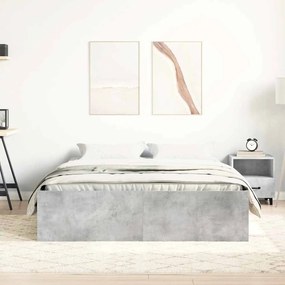 Estrutura de cama 160x200 cm cinza cimento