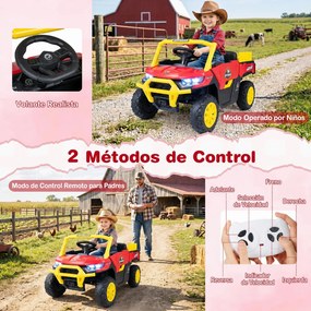 Carrinho Elétrico Infantil 12V para crianaças 2 a 5 anos, 99 x 54 x 52 cm, Motor Duplo, Vermelho