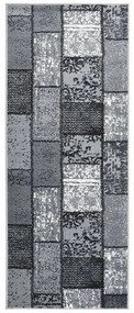 vidaXL Passadeira c/ padrão de blocos 100x150 cm polipropileno cinzento