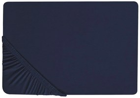 Lençol-capa em algodão azul escuro 200 x 200 cm HOFUF Beliani