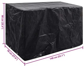 Capa para mobiliário de jardim com 8 ilhós 140x70x90 cm