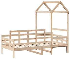 Sofá-cama com telhado 80x200 cm madeira de pinho maciça