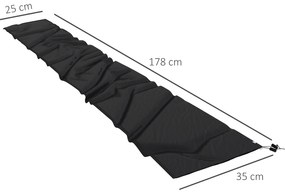 Capa de Proteção para Chapéu de Sol de Tecido Oxford 420D Cobertura para Chapéu de Sol com Fecho de Correr 178x25/35 cm Preto