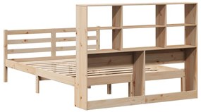 Cama com estante sem colchão 140x190 cm pinho maciço