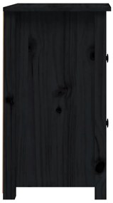 Mesa de cabeceira 40x35x61,5 cm madeira de pinho maciça preto