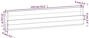Sapateiras de parede 2 pcs 110x9x23 cm pinho maciço