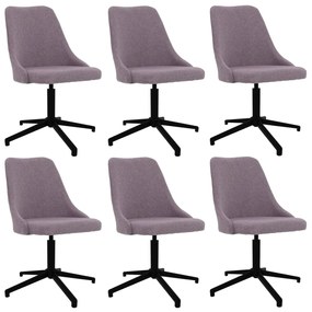 vidaXL Cadeiras de jantar giratórias 6 pcs tecido cinzento-acastanhado