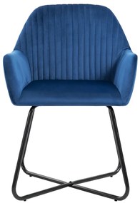 Cadeiras de jantar 2 pcs veludo azul