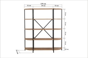 Estante Signa – Atlantic Pine Black – 139x155x34 cm
