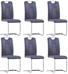 7 pcs conjunto de jantar camurça artificial cinzento