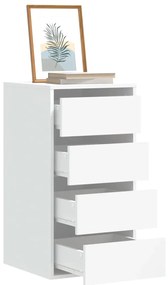 Cómoda com 4 Gavetas - 40x41x76 cm - derivados de madeira - branco