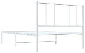 Estrutura de cama em metal com cabeceira 107x203 cm branco