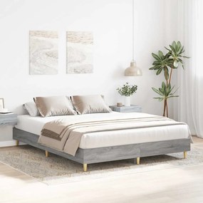 Estrutura de cama sem colchão 140x200 cm cinzento sonoma