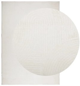 Tapete de pelo curto IZA visual escandinavo 120x170cm cor creme