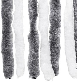 Cortina anti-insetos 118x220 cm chenille cinzento e branco