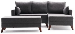 Sofá-Cama de Canto Bella – Antracite – 205x85x81 cm