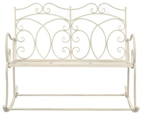 Banco de jardim 104 cm ferro branco antigo