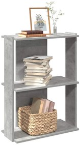vidaXL Estante 3 camadas betão 60x30x80 cm madeira trabalhada cinzento