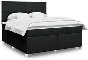 Cama com molas/colchão 180x200 cm tecido preto