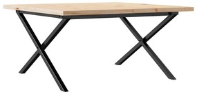 Mesa de centro estrutura em X 90x90x45,5 cm pinho/aço