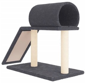 Postes arranhadores p/ gatos túnel/escada 55,5 cm cinza-escuro
