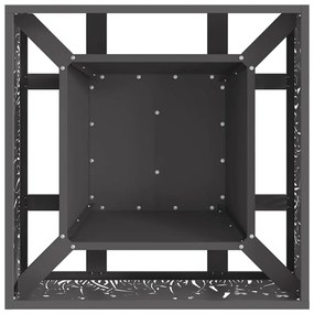 Fogueira Quadrada vidaXL Preta 60x60x30 cm Aço