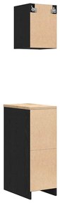 Armários de garagem 2 pcs derivados de madeira preto