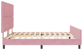 Cama vidaXL Rosa 180x200 cm Veludo