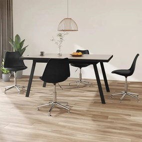 vidaXL Cadeiras de jantar giratórias 4 pcs couro artificial preto