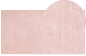 Tapete em pele sintética de coelho rosa 80 x 150 cm THATTA Beliani