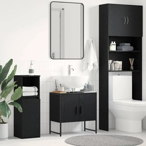 vidaXL Armário para lavatório de casa de banho Carvalho preto
