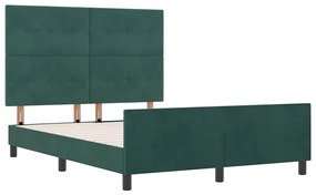 Cama vidaXL Verde Escuro 140x200 cm Veludo