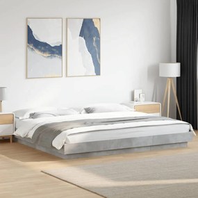 Estrutura de cama 180x200 cm derivados de madeira cinza cimento