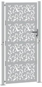Portão de jardim 105x205 cm design de folha de aço resistente