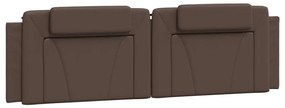 Estrutura cama c/ cabeceira 180x200cm couro artificial castanho