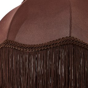 Abajur de tecido castanho com interior branco 31,5/15/14 - Heritage