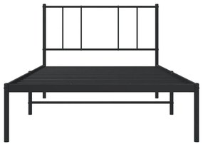 Estrutura de cama com cabeceira 100x200 cm metal preto