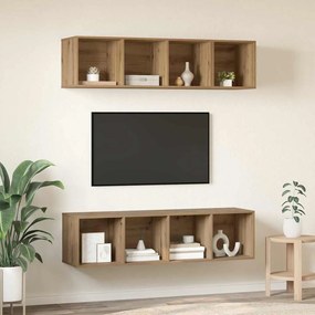 Conjunto de Estantes para TV 3 pcs carvalho artisiano
