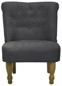 Cadeiras francesas 2 pcs tecido cinzento
