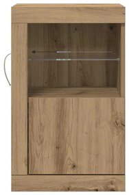 Buffet vidaXL com Luzes de LED Carvalho Artisan 41x37x67 cm