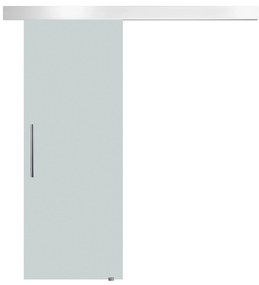 HOMCOM Porta de Correr de Vidro 90x205 cm Porta de Correr de Vidro com Trilho Translúcida | Aosom Portugal