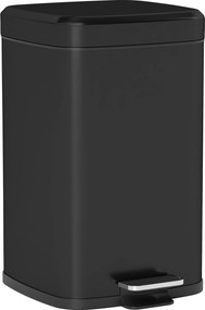 HOMCOM Lixeira de Cozinha 20 L com Tampa de Fechamento Suave e Pedal, Balde Interno Removível, 28L x 35l x 45H cm, Preto | Aosom Portugal