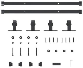 Kit p/ porta de armário deslizante 122 cm aço carbono