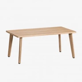 Mesa De Centro Retangular 90x50 Cm Em Madeira De Acácia Kaela Marrom Acácia Claro - Sklum