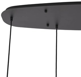 Candeeiro suspenso de design preto com vidro fumado 5-luzes - Gus Design