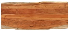 Tampo de mesa retangular borda viva 140x60x2,5 cm acácia maciça
