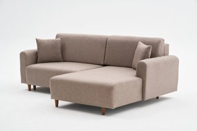 Sofá-Cama de Canto Mane – Castanho – 246x85x160 cm